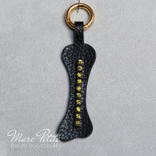 Charger l&#39;image dans la galerie, Black Bone Keychain with gold crystals