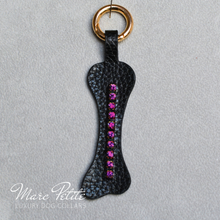 Charger l&#39;image dans la galerie, Black Bone Keychain with rose crystals