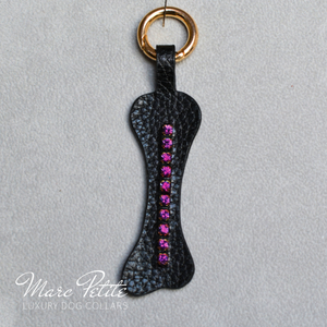 Black Bone Keychain with rose crystals